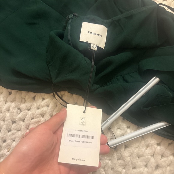 Reformation Briony Dress Green - Size 2 - Picture 3 of 5